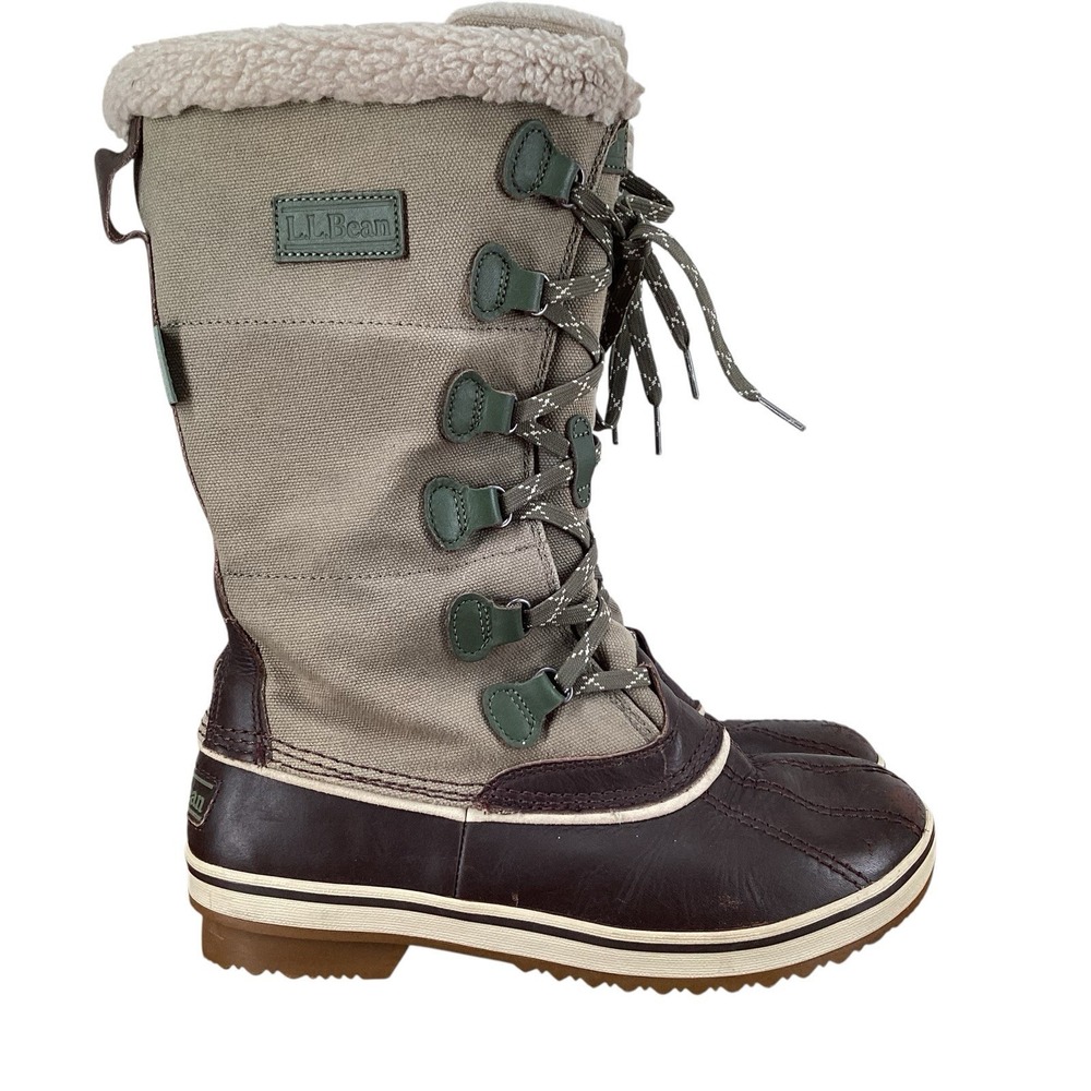 L.L.Bean Womens Rangeley Insulated Green Pac Boots US 9 Waterproof